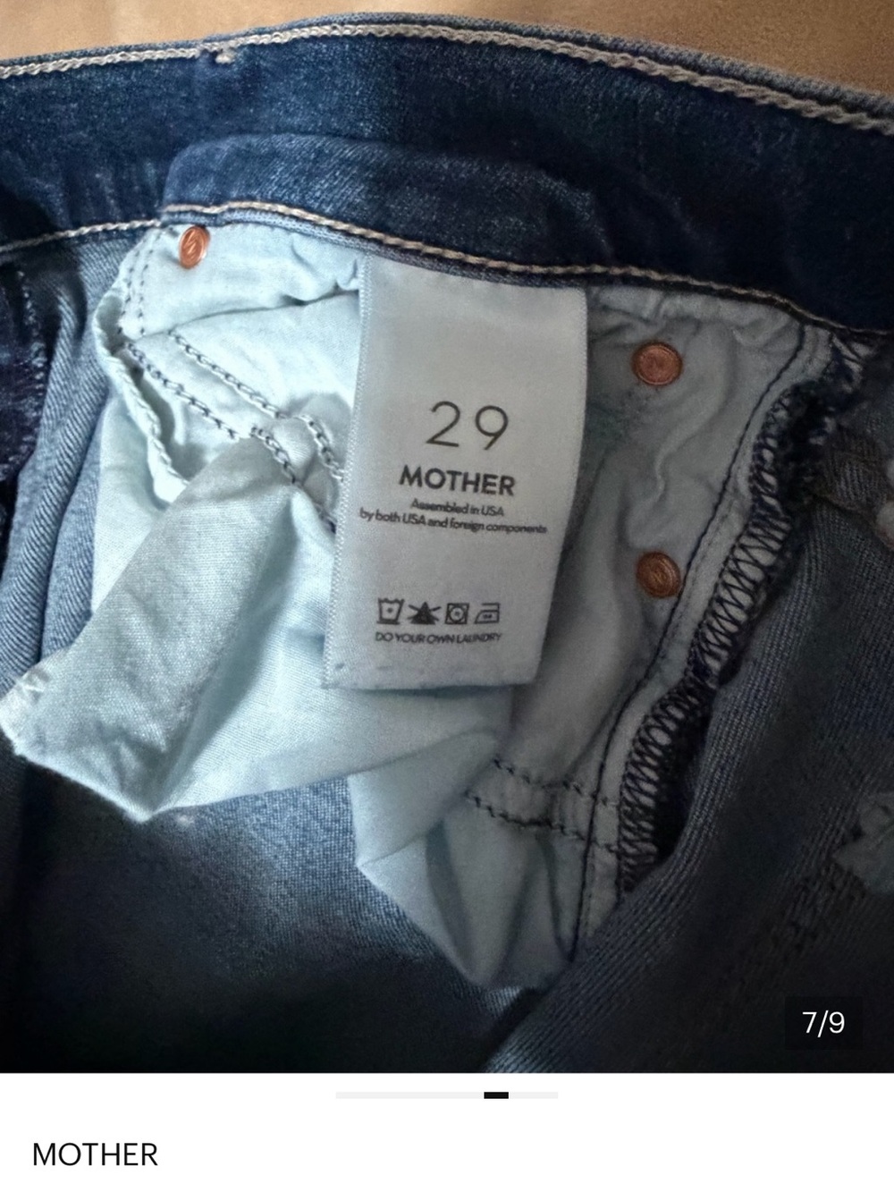 MOTHER The Weekender High-Rise Flare Jeans in Dark Teaming Up Women’s 29 - Picture 6 of 8